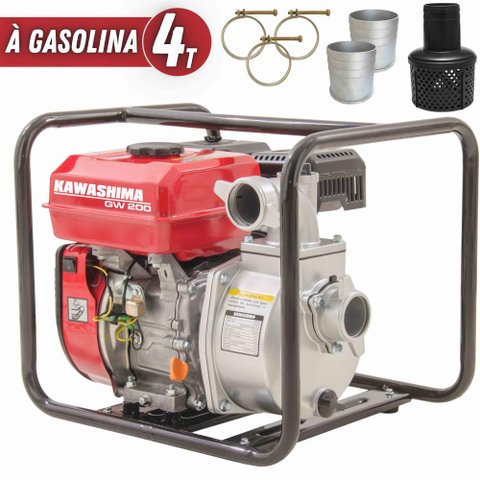 Moto Bomba Kawashima Autoescorvante GW-200 26MCA 212cc 7HP 4T À Gasolina Com Saída de 50mm