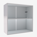 Ver imagem 2 de Armario Aereo Organizador Nicho Cozinha 2 Portas com Puxador Carol - Branco