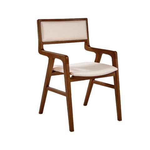 Cadeira Liz Totalmente Estofada em Madeira para Sala de Jantar Conforto Luxo Design Moderno - Imbuia