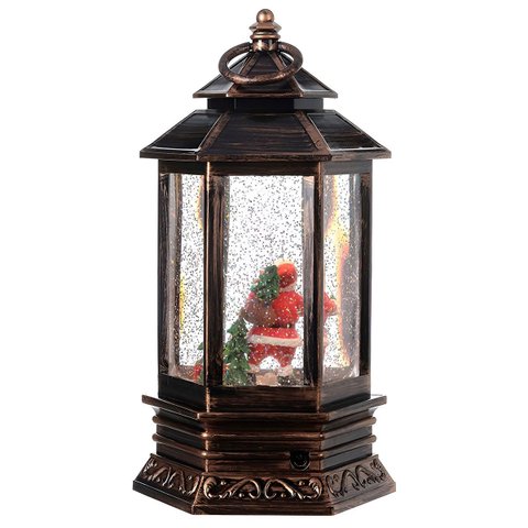 Lâmpada Globo de Neve Musical Decoração Natalina 23x10cm