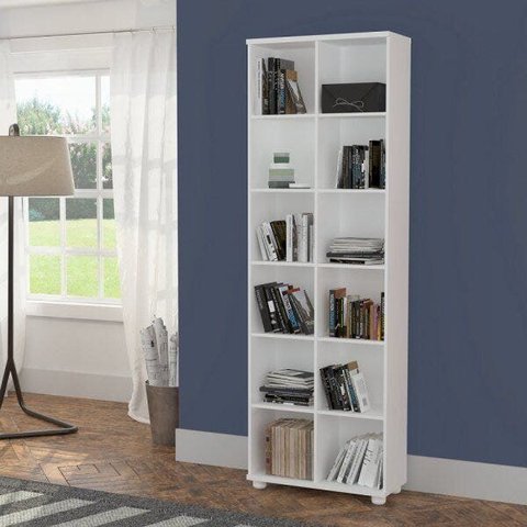 Estante para Livros com 12 Nichos 225CMX74CM Branco
