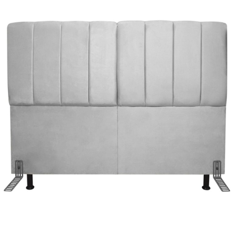 Cabeceira Estofada Queen 160cm C/ Frame Suede Cinza - Lahome Decor