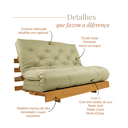 Ver imagem 2 de Sofá Cama Casal Futon Tokio Bege Madeira Maciça Cor Mel