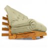 Sofá Cama Casal Futon Tokio Bege Madeira Maciça Cor Mel - 3
