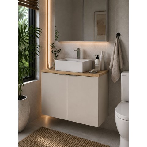 Gabinete de Banheiro sem Cuba Nature Estilare 75cm