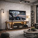 Ver imagem 1 de Rack Gamer com Led Estilo Industrial Mesa para Televisão Tv:mel com Preto