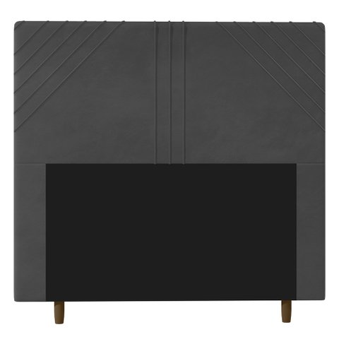 Cabeceira Cama Box Casal Queen Size Lisboa 160cm Suede Cinza - Abmaza