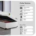 Ver imagem 2 de Cama Box Baú Solteiro Couro Branco + Colchão Life D33 Pillow Top 61x88x188cm Branco- e-Shop Casa