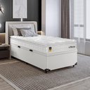 Ver imagem 5 de Cama Box Baú Solteiro Couro Branco + Colchão Life D33 Pillow Top 61x88x188cm Branco- e-Shop Casa