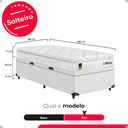 Ver imagem 3 de Cama Box Baú Solteiro Couro Branco + Colchão Life D33 Pillow Top 61x88x188cm Branco- e-Shop Casa
