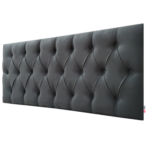 Cabeceira Painel Estofada Luna Suede Liso Cinza 140X80 RBL