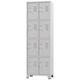 Armário Roupeiro De Aço Vestiário Academia 8 Portas Locker Cinza - 1