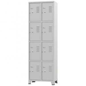 Armário Roupeiro De Aço Vestiário Academia 8 Portas Locker Cinza