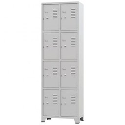 Armário Roupeiro De Aço Vestiário Academia 8 Portas Locker Cinza - 11