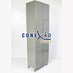 Armário Roupeiro De Aço Vestiário Academia 8 Portas Locker Cinza - 5