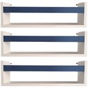 Ver imagem 1 de Kit 3 Prateleira para Livros 60cm Branco Trava Azul