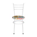 Ver imagem 5 de Conjunto 6 Cadeiras Epóxi Branca para Cozinha Assento Estampado Happy Hour