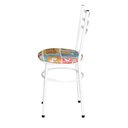 Ver imagem 4 de Conjunto 6 Cadeiras Epóxi Branca para Cozinha Assento Estampado Happy Hour
