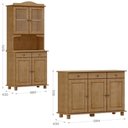 Ver imagem 2 de Cristaleira 4 Portas e Balcao 3 Portas Madeira Maciça Freijo Milani Store Freijo