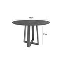 Ver imagem 2 de Mesa P/ Cozinha Elma Madeira Maciça C/ Tampo Madeirado C/ Vidro 105x105cm Carvalho/off White/vidro