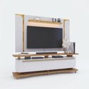 Ver imagem 4 de Rack com Painel para TV até 75 Polgadas com LED Pés Madeira Maciça Guarapari Espresso Moveis