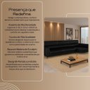 Ver imagem 5 de Sofá em Corino Preto 260cm com Chaise 3 Lugares Pés em Metal Maximu