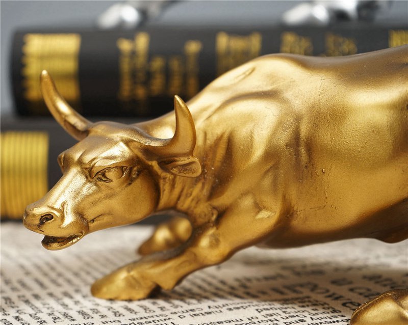 Estátua de Bronze Touro do de Wall Street Dourado Decoração Investidor OEM - 7