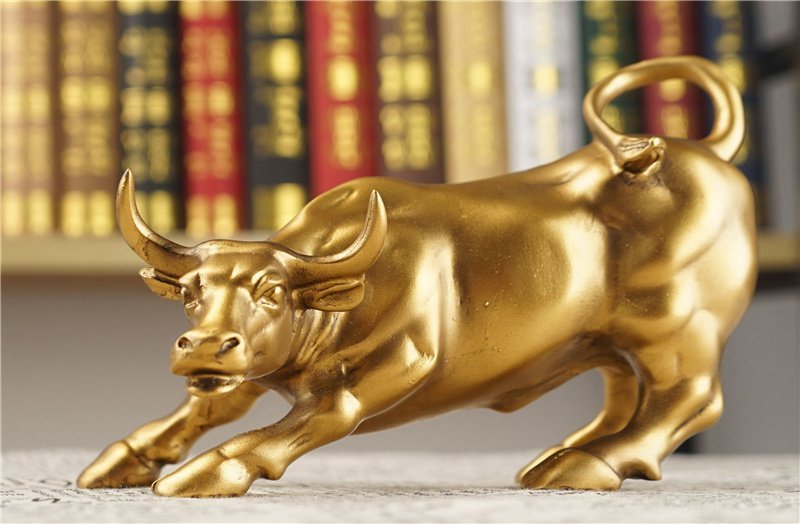 Estátua de Bronze Touro do de Wall Street Dourado Decoração Investidor OEM