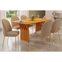 Ver imagem 1 de Mesa Sala Jantar Yara + 6 Cadeiras Lizy Cedro DJ Móveis