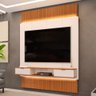 Painel para Tv 75 Pol Canelado Extensível Piso Ao Teto D04 Off White/freijo - Mpozenato - 2