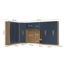 Ver imagem 4 de Guarda Roupa Quarto Modulado Solteiro Adapt  5 Peças Nogueira/Azul Profundo 418cm x 263cm - Kappesberg