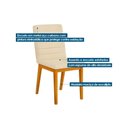 Ver imagem 3 de Conjunto: Mesa Sala Jantar Celeste C/ Tampo Madeirado C/ Vidro Curvo 120x90cm e 4 Cadeiras Sofia