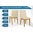Ver imagem 2 de Conjunto: Mesa Sala Jantar Celeste C/ Tampo Madeirado C/ Vidro Curvo 120x90cm e 4 Cadeiras Sofia