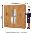 Ver imagem 4 de Guarda-Roupa Casal Medelin 6 Portas 4 Gavetas com Espelho Multimóveis CR35557 Cinamomo
