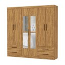 Ver imagem 2 de Guarda-Roupa Casal Medelin 6 Portas 4 Gavetas com Espelho Multimóveis CR35557 Cinamomo
