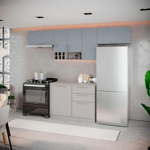 Cozinha Completa Itatiaia Essence 280cm em Madeira Fendi-gris