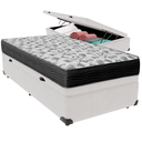 Ver imagem 1 de Cama Box Baú Branco e Colchão Iso100 Espuma D33 Solteiro Ortobom