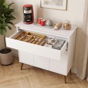Ver imagem 5 de Aparador Buffet Zeus Branco para Sala de Jantar com Design Moderno e Espaço para Organização