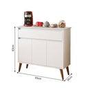 Ver imagem 4 de Aparador Buffet Zeus Branco para Sala de Jantar com Design Moderno e Espaço para Organização