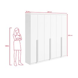 Guarda-roupas Alonzo 6 Portas S/esp e S/pes Pvc Branco 2.3 Móveis Lopas - 4