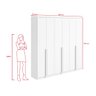 Guarda-roupas Alonzo 6 Portas S/esp e S/pes Pvc Branco 2.3 Móveis Lopas - 4