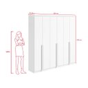 Ver imagem 4 de Guarda-roupas Alonzo 6 Portas S/esp e S/pes Pvc Branco 2.3 Móveis Lopas
