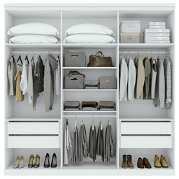 Guarda-roupas Alonzo 6 Portas S/esp e S/pes Pvc Branco 2.3 Móveis Lopas - 3