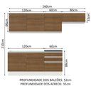 Ver imagem 4 de Armário de Cozinha Completa 100% MDF 260cm Branco/Rustic Acordes Madesa 03