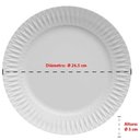 Ver imagem 2 de Kit 20 Pratos Rasos de Porcelana Germer Branca 26,5cm Relevo Diamante Restaurante Mesa Posta