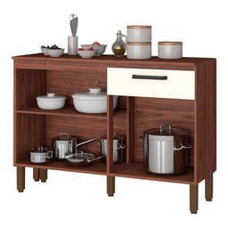 Balcão de Cozinha Versalhes Nogueira Off White - Kits Paraná - 2