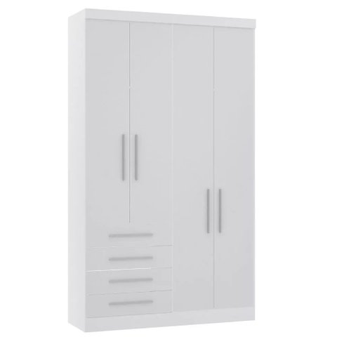 Guarda-roupa Modulado 134,5cm 4 Portas 4 Gavetas Alpes Luciane
