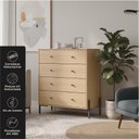 Ver imagem 3 de Cômoda 4 Gavetas 100% MDF com Pintura UV e Pés em Metal 95x89x45cm Castanho