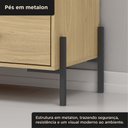 Ver imagem 5 de Cômoda 4 Gavetas 100% MDF com Pintura UV e Pés em Metal 95x89x45cm Castanho