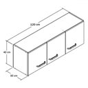 Ver imagem 3 de Armário Aéreo Cozinha 120 Cm 3 Portas Co6100 Branco - Decibal